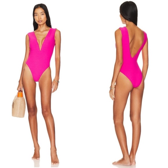 SEAFOLLY Coco Beach Terry Cap
Sleeve V Wire One Piece in Fuchsia Rose Size 6 - Picture 1 of 7